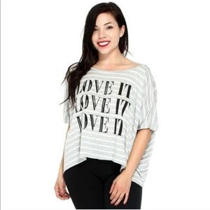 🆕Love  It Sequin Logo Striped Shirt ⭐️